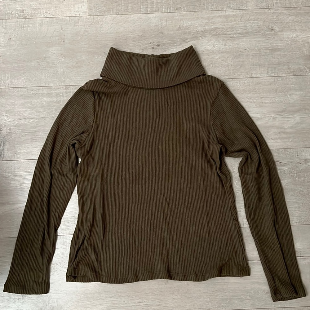 Olive green turtleneck sweater
